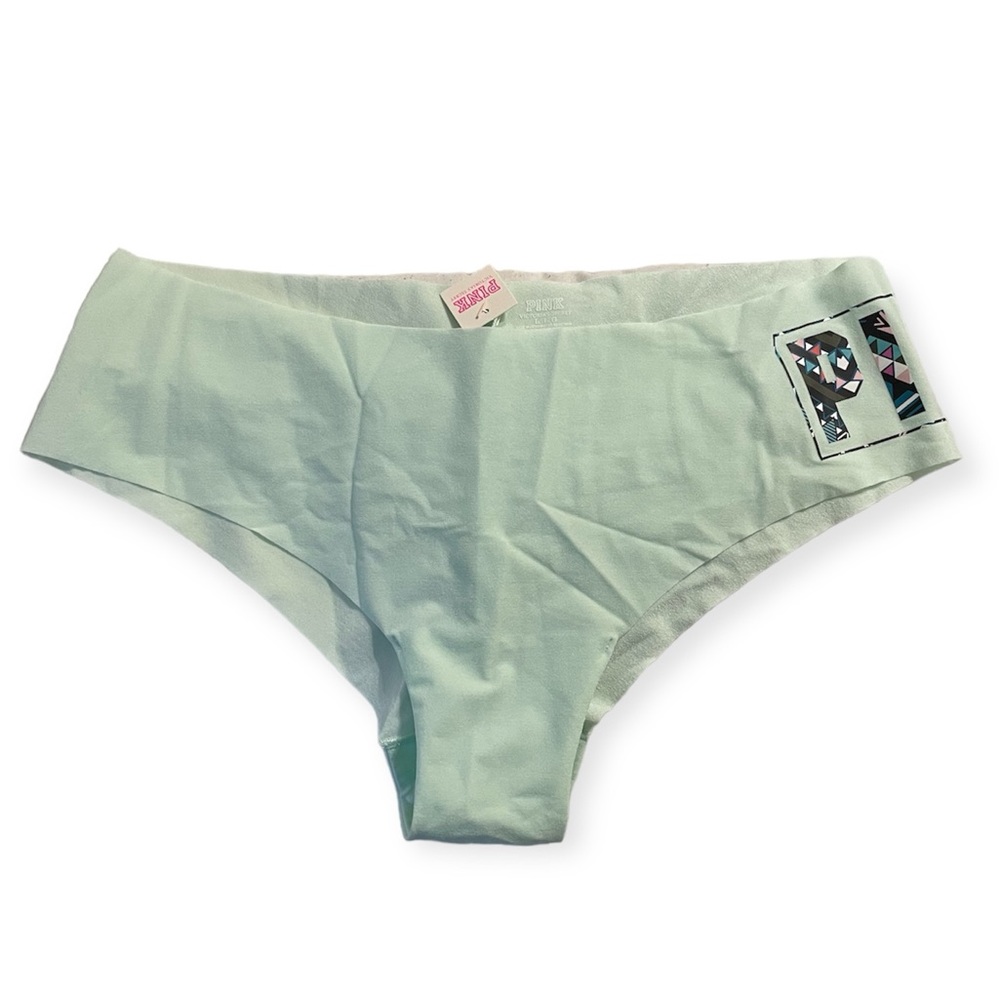 VICTORIA’S SECRET PINK 2016 SEA FOAM SEAMLESS CHEEKY NO-SHOW PANTY SIZE L-NWT